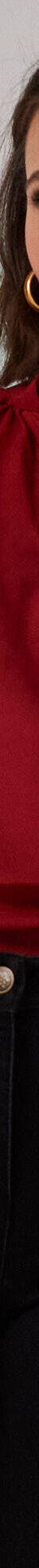 Blouse unie col montant, manches blousantes (bordeaux) Blouse unie col montant, manches blousantes (bordeaux)